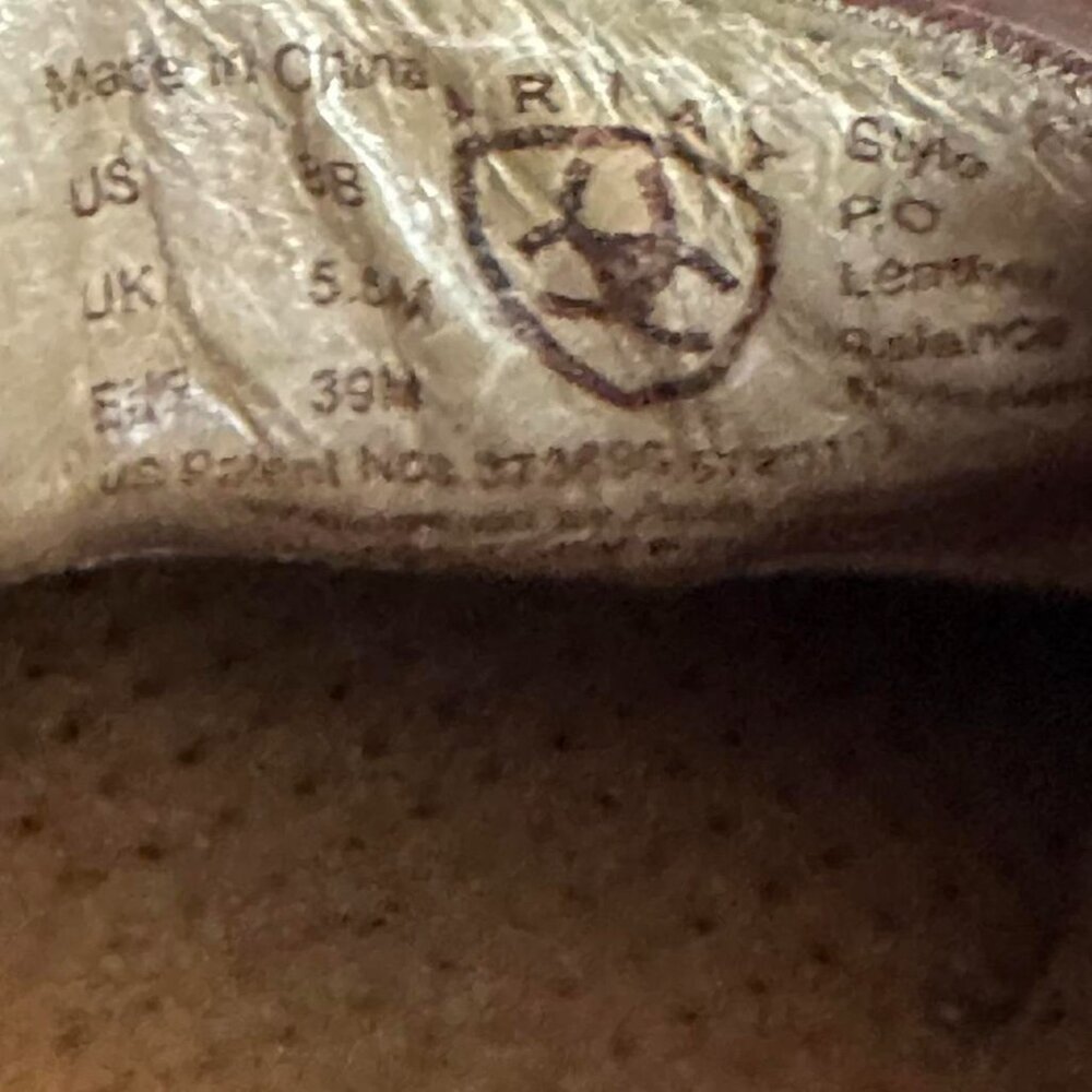 Ariat Shoes Size 8 B Style 52320 Leather Booty Brown Slip On - Picture 4 of 8